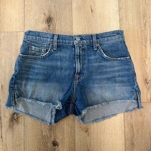 7 For All Mankind Distressed Blue Denim Cutoff Shorts